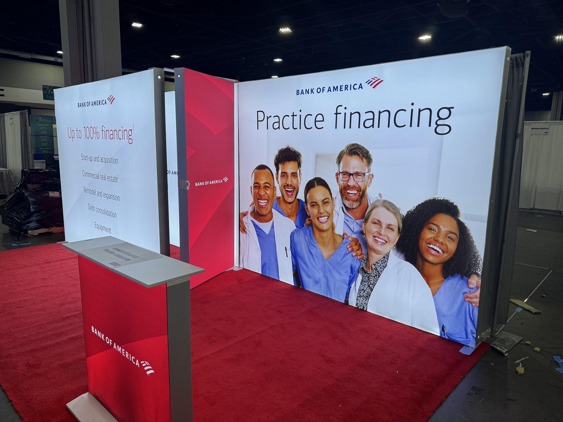 Bank of America trade show booth built by Lamar Exhibits