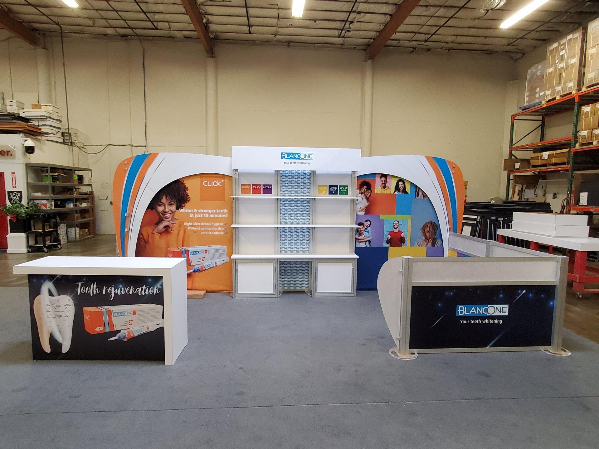 BlancOne trade show booth built by Lamar Exhibits