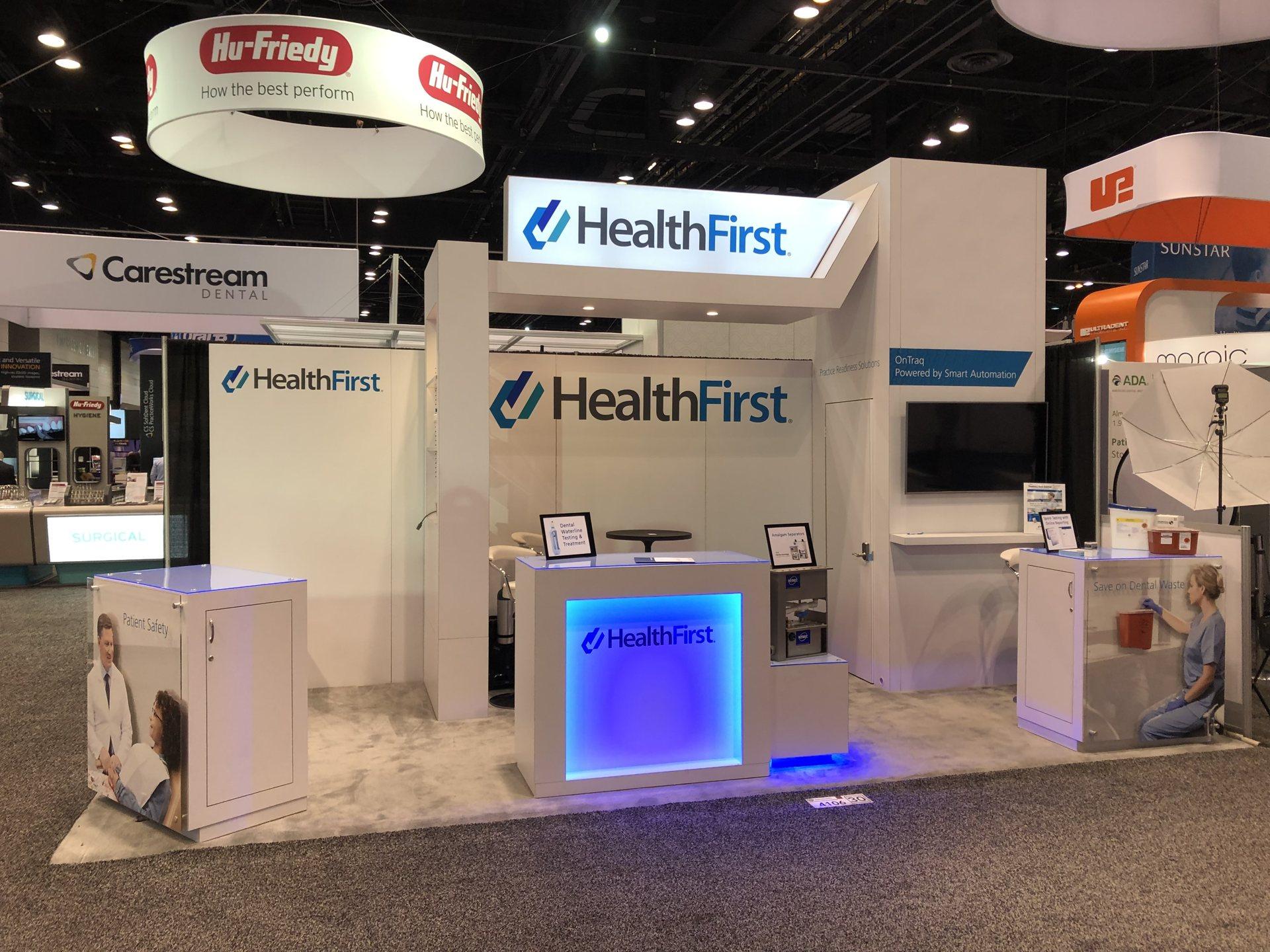 HealthFirst trade show booth built by Lamar Exhibits