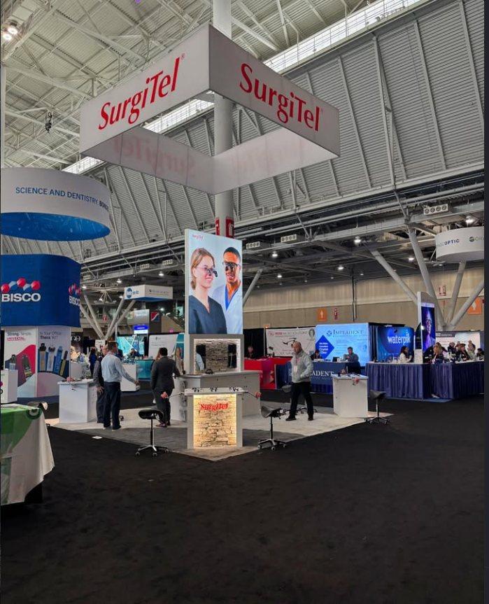 SurgiTel trade show booth built by Lamar Exhibits